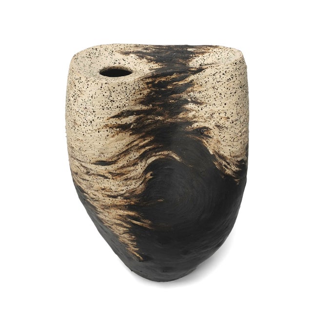 This one-of-a-kind handbuilt ceramic vessel by Los Angeles artist Beverly Morrison is part of her Texture & Gesture...