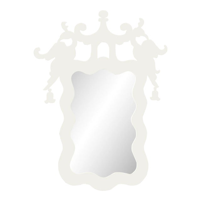 Fleur Home x Aldous Bertram Rococo Mirror in White Dove, 28x38 For Sale
