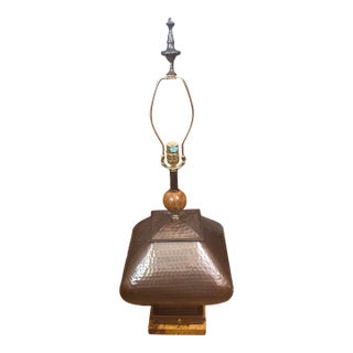 Mid 20th Century Art T Studio Copper and Bronze Table Lamp For Sale