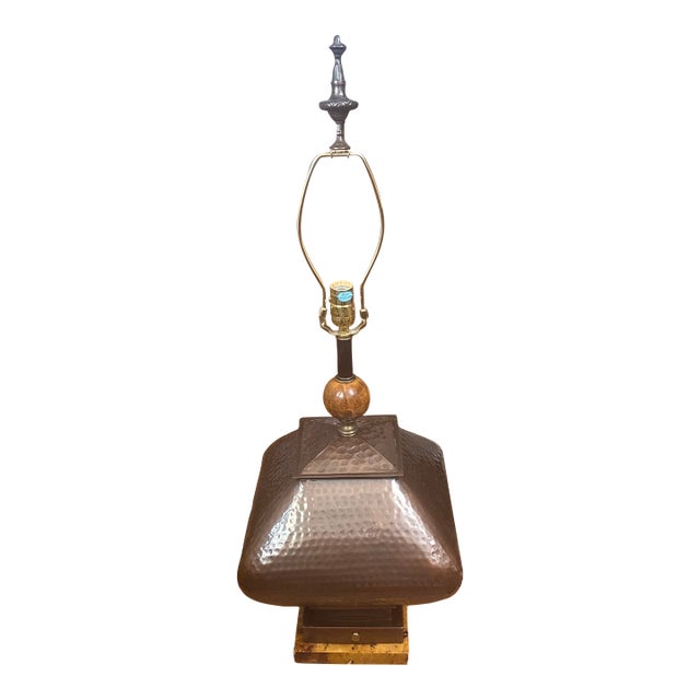 Mid 20th Century Art T Studio Copper and Bronze Table Lamp For Sale