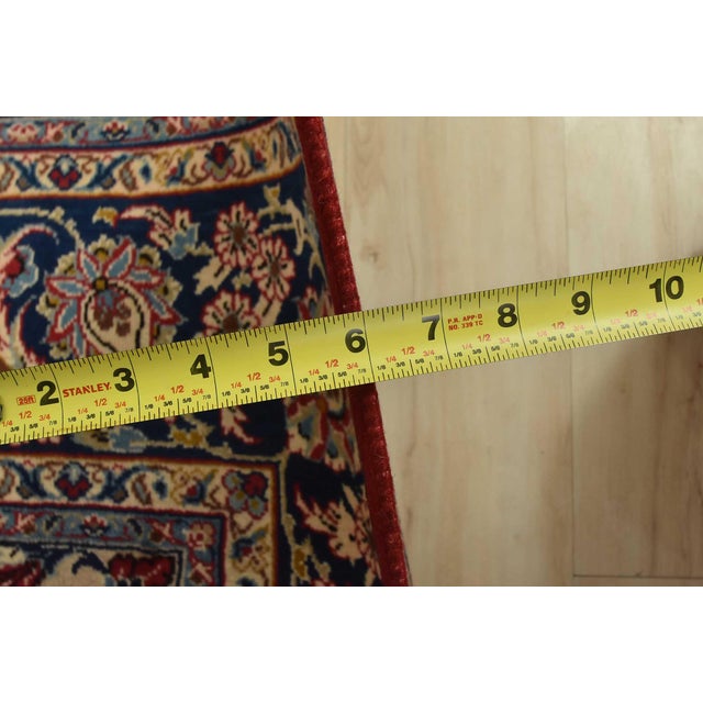 Najafabad Rug 7’8” X 10’11” Red Wool Vintage Traditional Hand-Knotted Carpet For Sale - Image 13 of 15