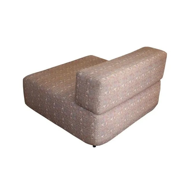 Mid Century Modern Low Modular Square Upholstered Chair With Back For Sale - Image 4 of 5