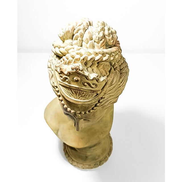 Ecru Neoclassical Greek Goddess Bust Sculpture For Sale - Image 8 of 9