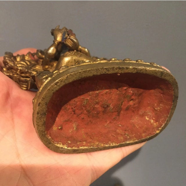 19th Century Sino-Tibetan Gilt Bronze Buddhist Statue For Sale - Image 9 of 9