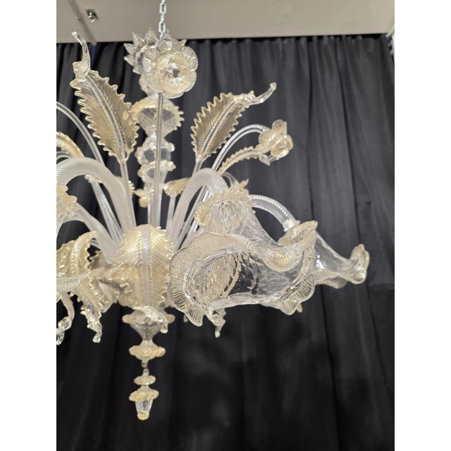 Mid-Century Modern Murano Glass Chandelier, 1980s For Sale - Image 3 of 14