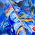 Modern Scarlet Bloom, Tropical Cobalt - Tomoko Parry, C. 1990s For Sale - Image 3 of 10