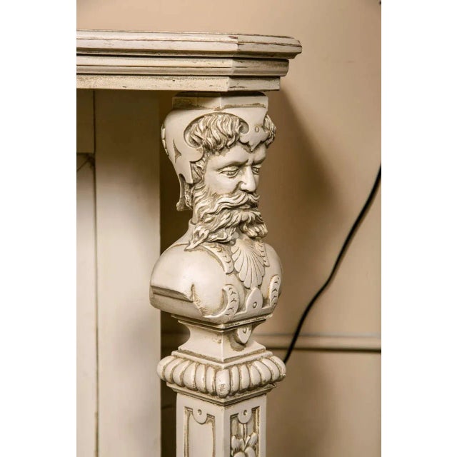 Marble-Top Painted Pier Console Tables - a Pair For Sale In New York - Image 6 of 10