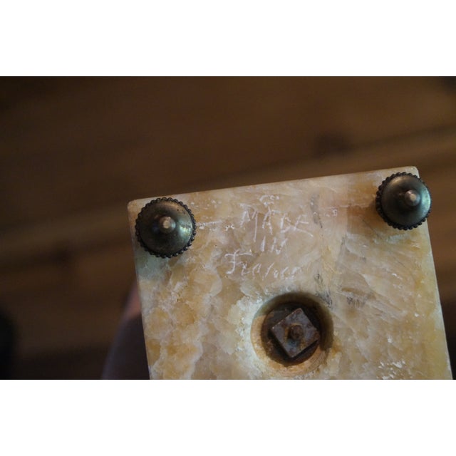 Early 1900s French Onyx and Bronze Mantle Urns - A Pair For Sale - Image 10 of 11