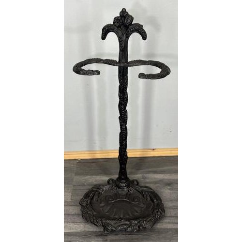 Vintage French Style Ornate Metal Umbrella Stand For Sale - Image 10 of 10