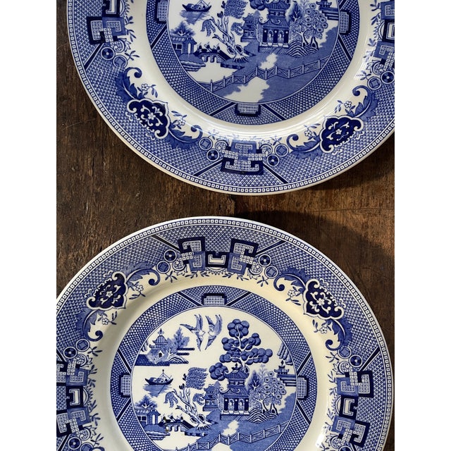 Vintage Shenango China Blue Willow Plates - a Pair For Sale - Image 4 of 8