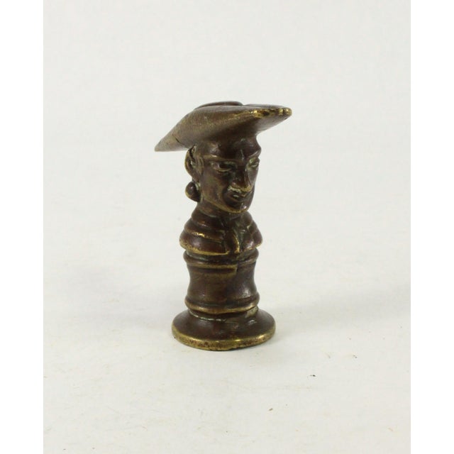 18th / 19th C. Apothecary Bronze Masher Pestle, Figural With Man in Bicorn Hat For Sale - Image 10 of 16