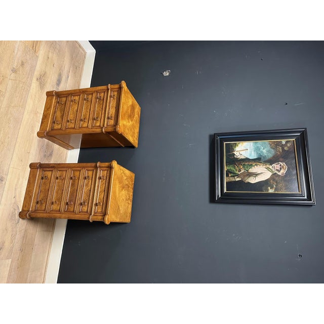 Bedside Tables in Elm, Set of 2 For Sale - Image 6 of 17