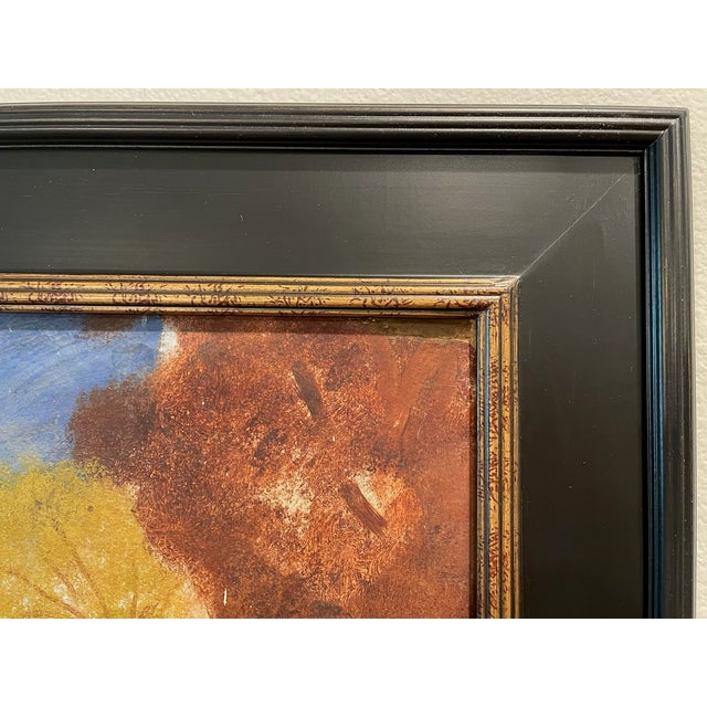 Brown 1970s Impressionist Landscape Painting Two Dogs Oil on Board For Sale - Image 8 of 14