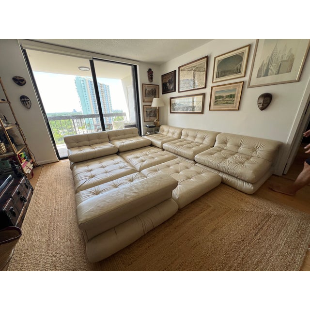 Roche Bobois 1970s Roche Bobois Mah Jong Sofa First Edition Leather 14 Pieces For Sale - Image 4 of 8