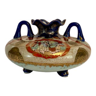 Kutani Japanese 3 Leg Porcelain Vase For Sale