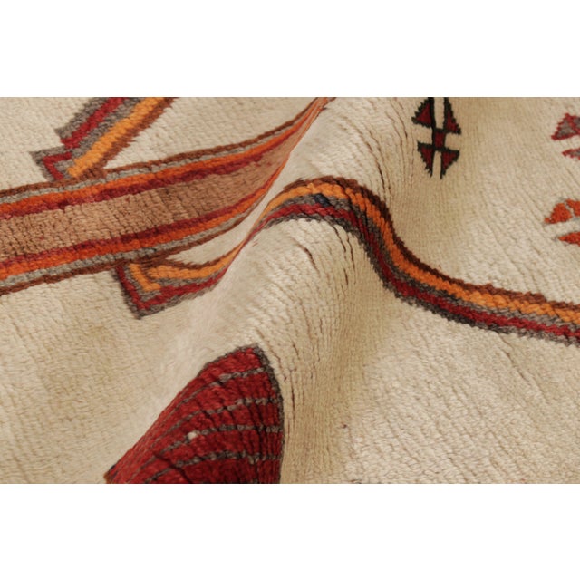 Textile Vintage Persian Gabbeh Rug, Minimalist Tree of Life in Beige & Red - Rug & Kilim For Sale - Image 7 of 10