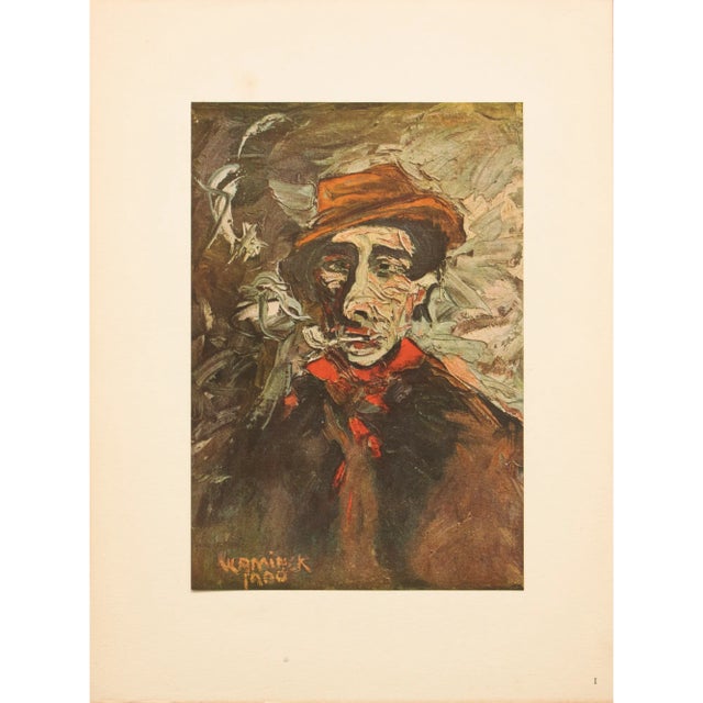 1947 After Maurice Vlaminck "Man in Red Scarf", First Edition Period Offset Lithograph For Sale