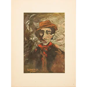 1947 After Maurice Vlaminck "Man in Red Scarf", First Edition Period Offset Lithograph