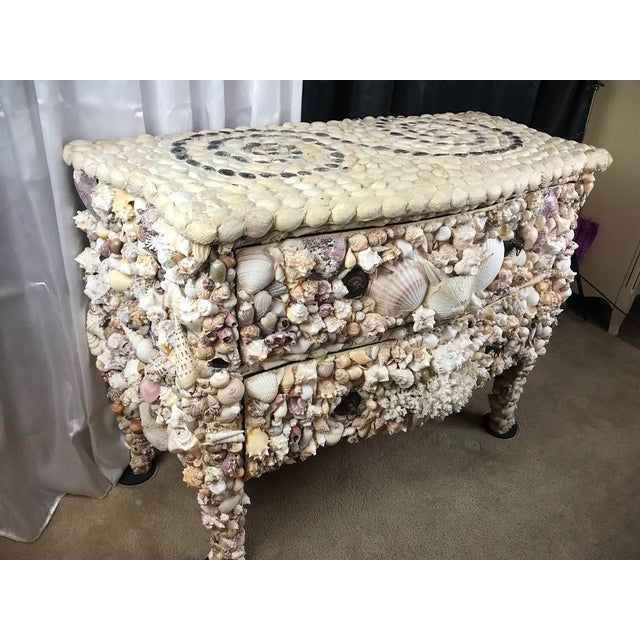 Late 20th Century Late 20th Century The Siren's Commode: A French Bombe Grotto Seashell-Encrusted Masterpiece For Sale - Image 5 of 8