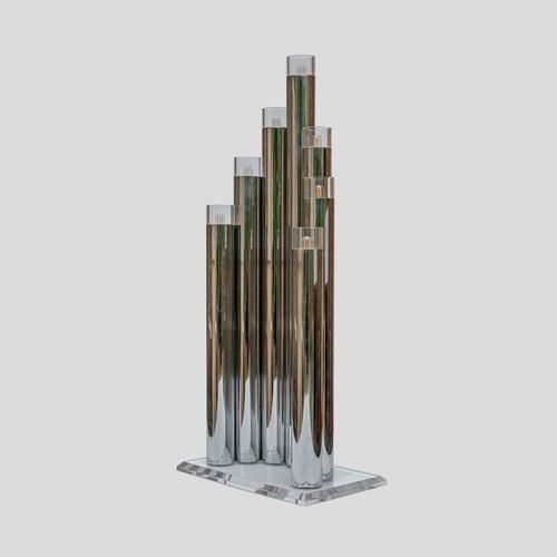 Steel Tube Wall Lamps by Gaetano Sciolari, 1970s, Set of 2 For Sale - Image 9 of 10