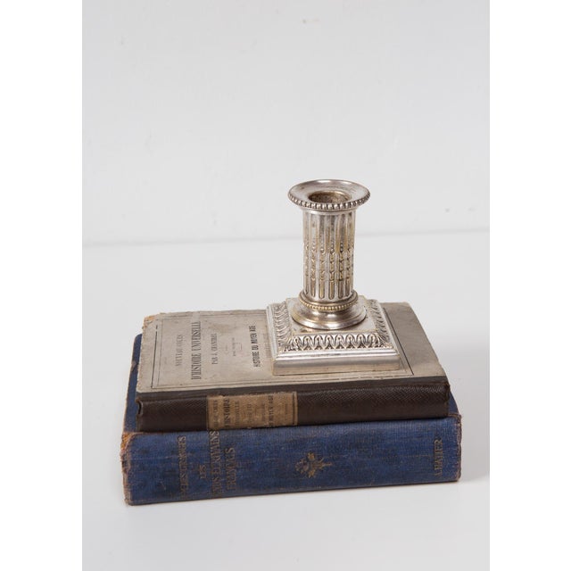 Antique French candlestick made by the French firm Cailar Bayard, renowned for its silver-plated metal production from the...