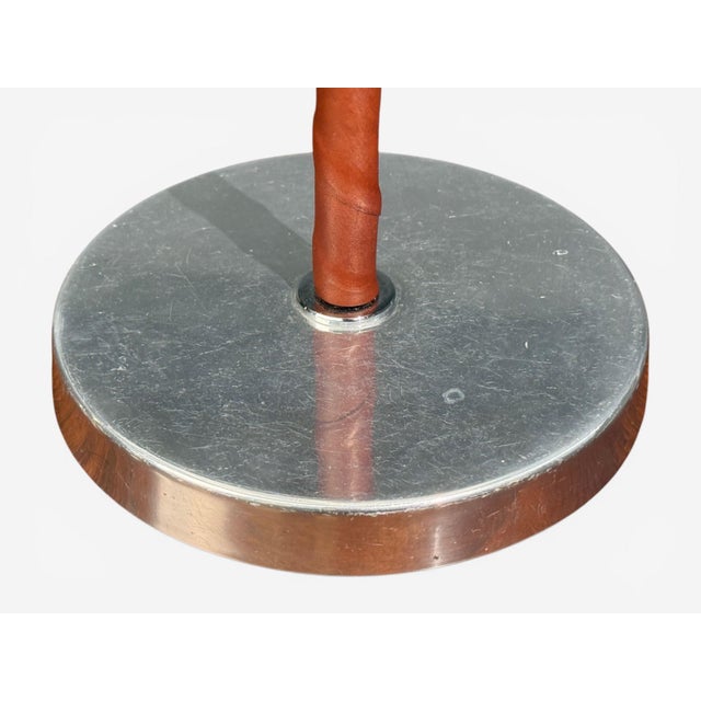 Brown 1960s Bergboms, Table Lamps, Leather, Nickel Plated, Sweden - a Pair For Sale - Image 8 of 9