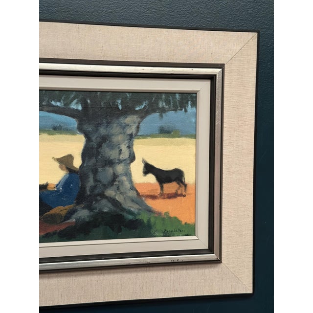Mid-Century Modern Stig Wernheden, Shepherd, 1960s, Oil Painting on Canvas, Framed For Sale - Image 3 of 11