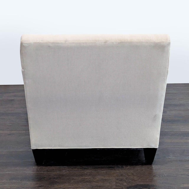 2010s Crate & Barrel Lounge Chair With Ottoman – Modern Cream Upholstery For Sale - Image 5 of 9