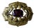 Antique Art Nouveau Brass Sash Pin With Purple Center Stone For Sale