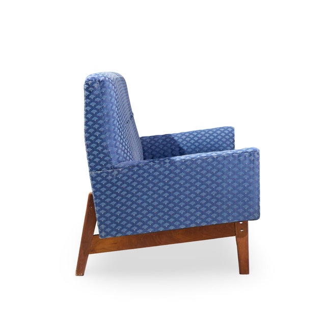 Brown Jens Risom Mid Century Walnut Loveseat Sofa For Sale - Image 8 of 9