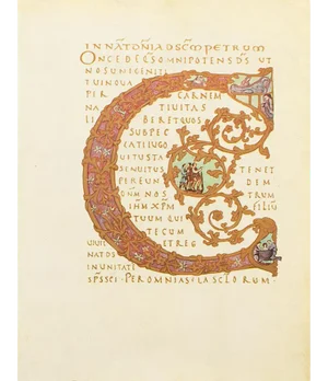 1949 Letter C From "The Second Bible of Charles the Bald", First Edition Gold Ink Lithograph
