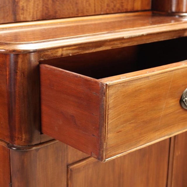 Wood Mahogany Three-Section Bookcase with Top For Sale - Image 7 of 15