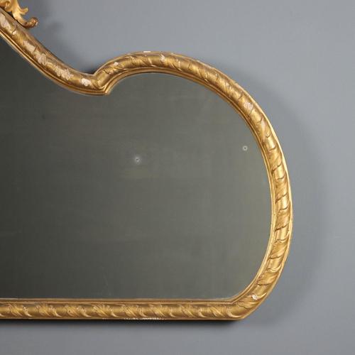 Carved and Gilded Wooden Fireplace Mirror For Sale - Image 6 of 9