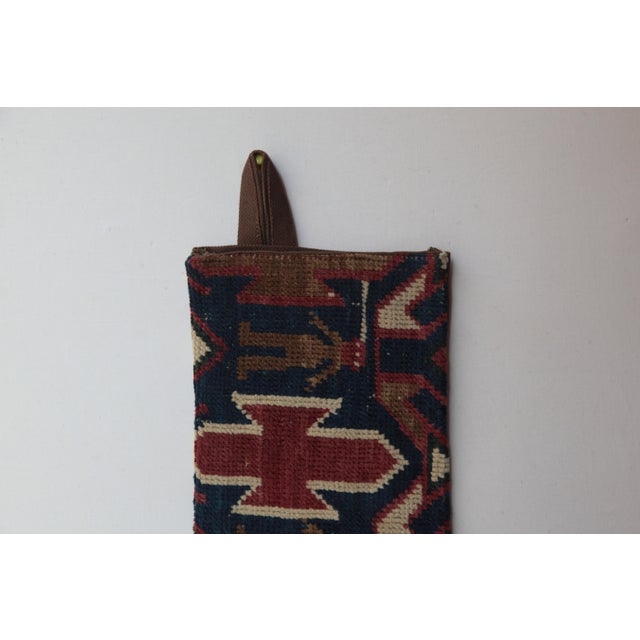 Tribal Rustic Holiday Wall Hanging Stocking From Antique Persian Rug Carpet For Sale - Image 3 of 6