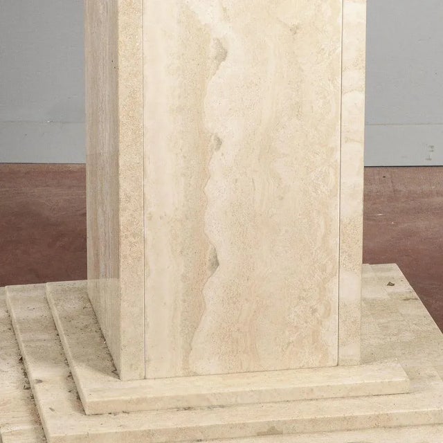 Stone Heavy Travertine Marble Table, 1980s For Sale - Image 7 of 8