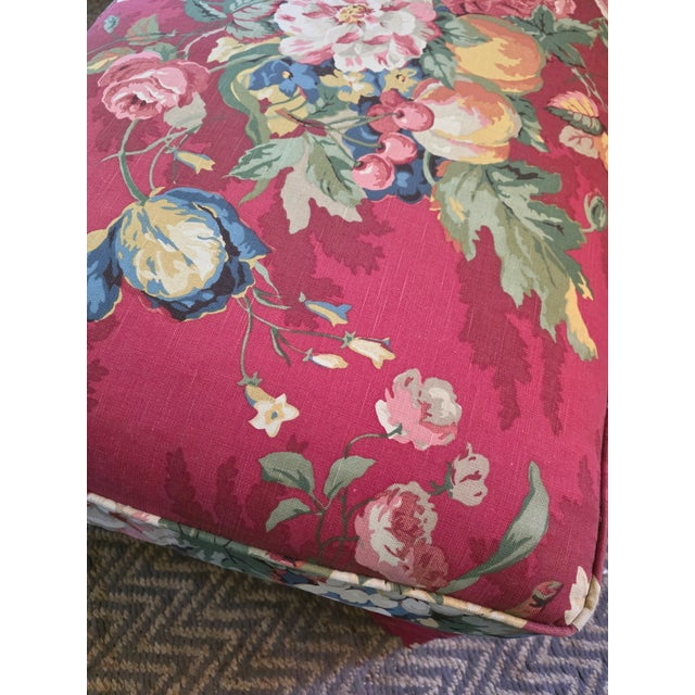 Red Chintz Ottoman For Sale - Image 12 of 12