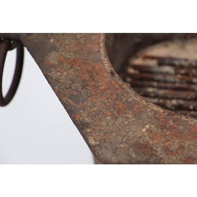Brown 19th Century Small Wrought Iron Charcoal Barbecue, Portuguese Baroque For Sale - Image 8 of 12