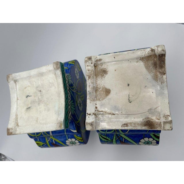 Large Ceramic Iznik Cachepot Vases from Samson, 19th Century, Set of 2 For Sale - Image 5 of 12