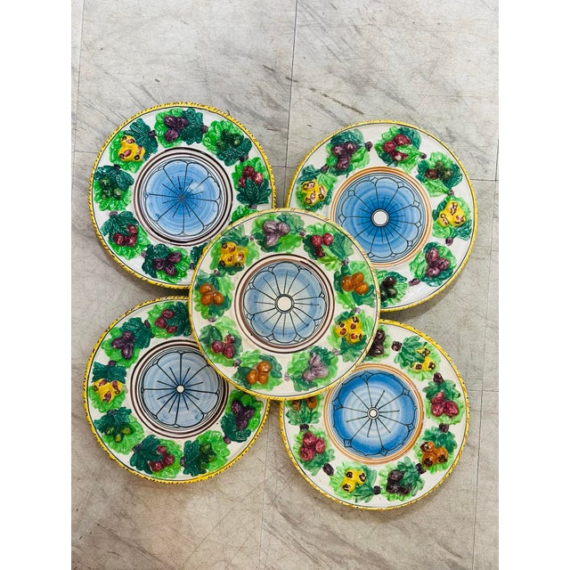 1980s Colorful Italian Plates, Set of Five For Sale - Image 5 of 5
