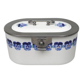 Art Nouveau Ceramic Cookie Tin with Pansy by Wächtersbach for WMF, 1890s For Sale