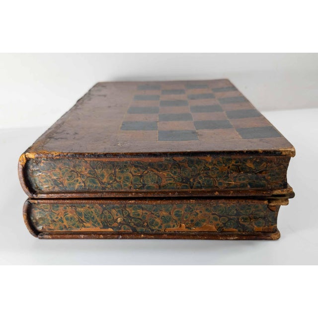 20th Century Faux Leather Book Game Box for Chess, Checkers or Backgammon For Sale - Image 11 of 13