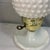 Fenton Art Glass Company Vintage White Hobnail Milk Glass Hurricane Boudoir Lamp For Sale - Image 4 of 8