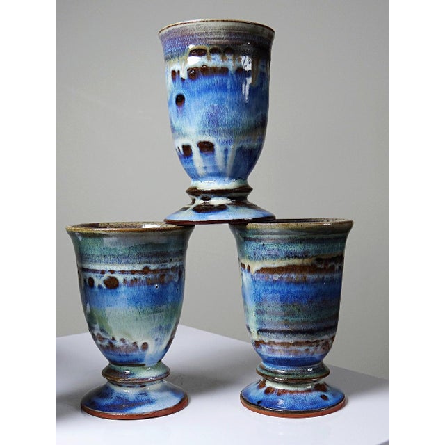 1970s Vintage Glazed Ceramic Mazagrans, 1960s, Set of 5 For Sale - Image 5 of 17