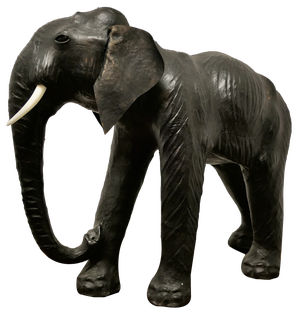Arts and Crafts Leather Model of a Bull Elephant, 1930s