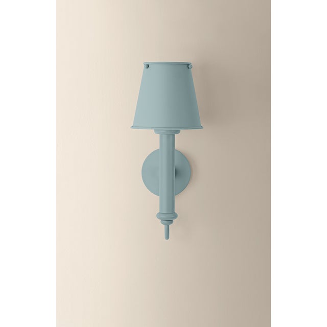 Mitzi Yara 6.5 in. 1 Light Wall Sconce in Soft Bisque and Dusk Blue Finish For Sale In New York - Image 6 of 7