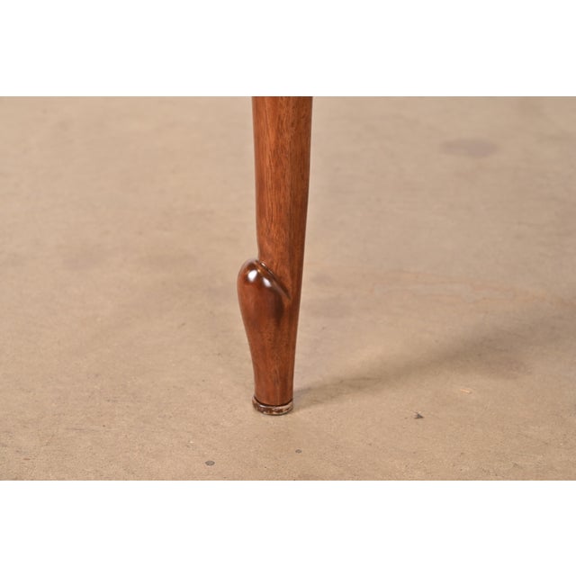 Mastercraft Mid-Century Hollywood Regency Cherry and Burl Wood Extension Dining Table, Newly Refinished For Sale - Image 13 of 15