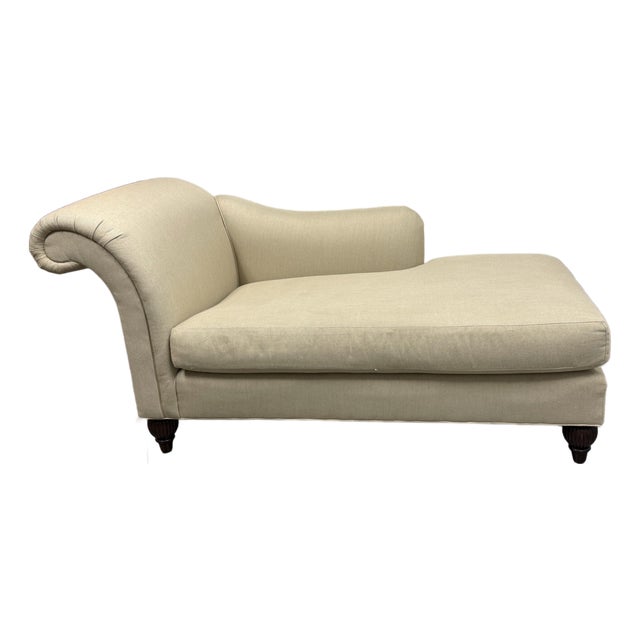 Baker Furniture Company Classic Roll-Arm Chaise Lounge For Sale