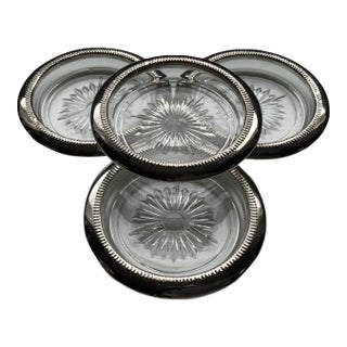 Sheridan Silverplated 4 Piece Coaster Set For Sale