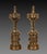 A smart pair of 19th century bronze neo-classical urns of good size, with flambeau finials, tapering wrythen fluted caps,...
