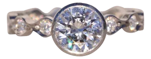 The Hazel: Diana Vincent Signed Engagement Ring in Platinum with Natural Diamonds